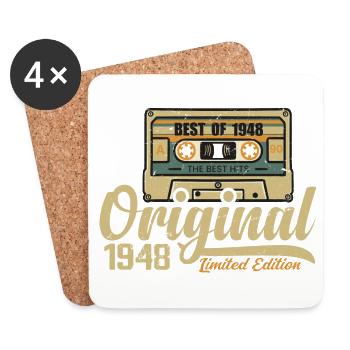 Original 1948 Vintage - 1948 Birthday Gift - Coasters (set of 4) - white - Front