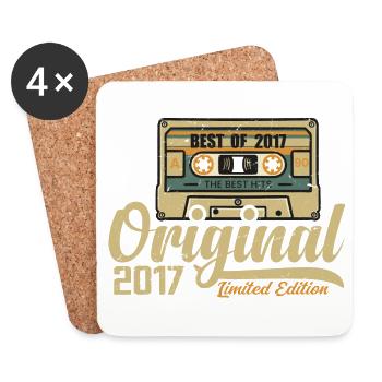 Original 2017 Vintage - 2017 Birthday Gift - Coasters (set of 4) - white - Front
