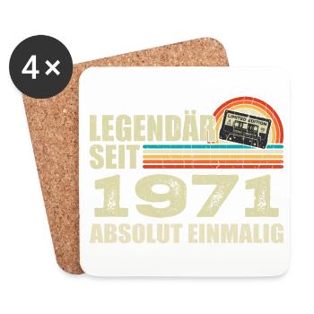Legendary since 1971 - absolutely unique - Coasters (set of 4) - white - Front