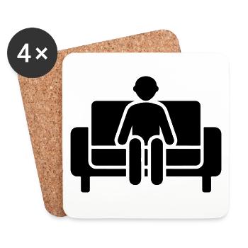 Couch Sitzen Faul - Untersetzer (4er-Set) - Weiß - Vorne