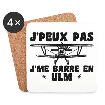 Flugzeug Humor Ulm - Untersetzer (4er-Set) - Weiß - Vorne