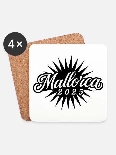Mallorca 2025 - Untersetzer (4er-Set) - Weiß