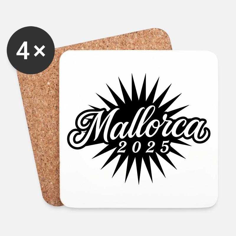 Mallorca 2025 - Untersetzer (4er-Set) - Weiß