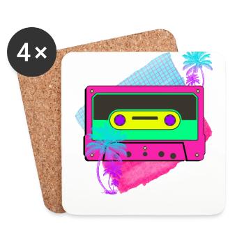80s party - Coasters (set of 4) - white - Front