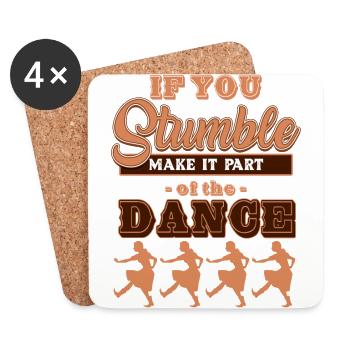 Line dancing, line dancing boots - Coasters (set of 4) - white - Front