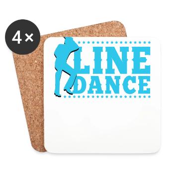 Linedance, Line dancing Linedancer - Untersetzer (4er-Set) - Weiß - Vorne