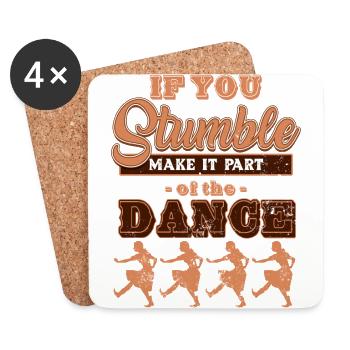 Line dancing, line dancing music - Coasters (set of 4) - white - Front