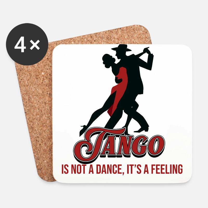 Tango, Tango Tänzer - Untersetzer (4er-Set) - Weiß