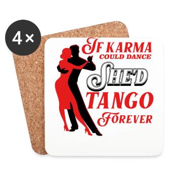Tango, Tango Tänzer - Untersetzer (4er-Set) - Weiß - Vorne