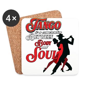 Tango, danseurs de tango - Dessous de verre (lot de 4) - blanc - Devant