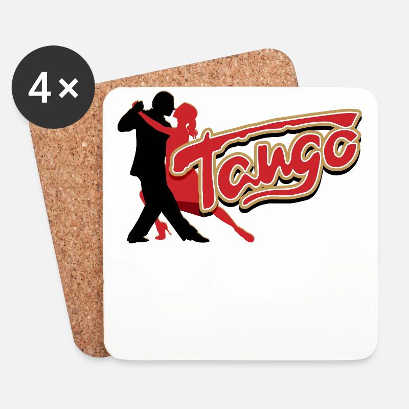 Tango, Tango Tänzer - Untersetzer (4er-Set) - Weiß