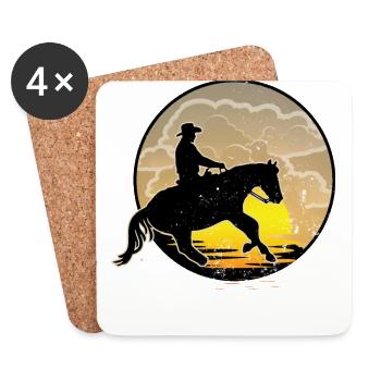 Westernreiten - Dessous de verre (lot de 4) - blanc - Devant