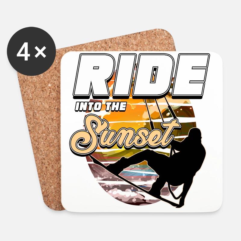 Kitesurfing, Kiteboarding - Untersetzer (4er-Set) - Weiß