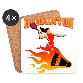 Badminton - Untersetzer (4er-Set) - Weiß - Vorne