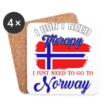Norvège, destination de voyage, troll - Dessous de verre (lot de 4) - blanc - Devant