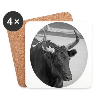 Camarguais Stier Südfrankreich - Untersetzer (4er-Set) - Weiß - Vorne