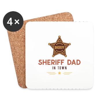 Sheriff Dad Father's Day gift - Coasters (set of 4) - white - Front