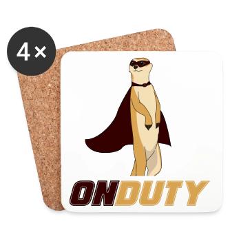 Erdmännchen, Erdmännchen relaxen, Meerkat - Untersetzer (4er-Set) - Weiß - Vorne