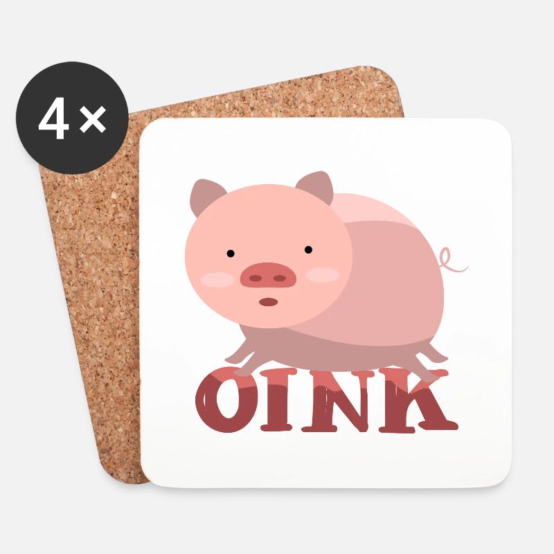 Schwein, Schwein Sau, Schwein Schweine - Untersetzer (4er-Set) - Weiß
