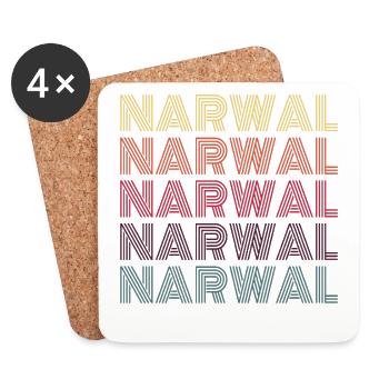 Narval, narval, narval, narval, licorne - Dessous de verre (lot de 4) - blanc - Devant