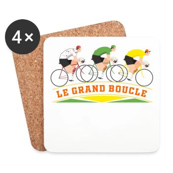 France, France blanc, France pointillé - Dessous de verre (lot de 4) - blanc - Devant