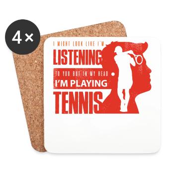 tennis, tennis chaussures de tennis, tennis balle de tennis - Dessous de verre (lot de 4) - blanc - Devant