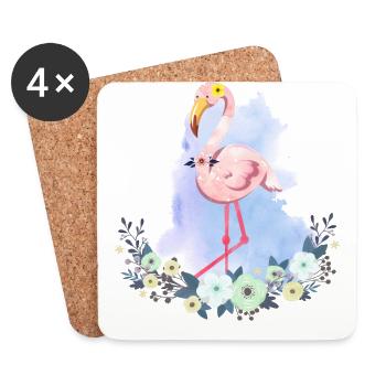 Flamingo, flamingo flamingos, flamingo flamazing - Coasters (set of 4) - white - Front