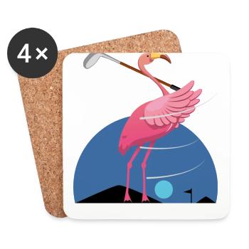 Flamingo, Flamingo flamazing Flamingo, rosa - Untersetzer (4er-Set) - Weiß - Vorne