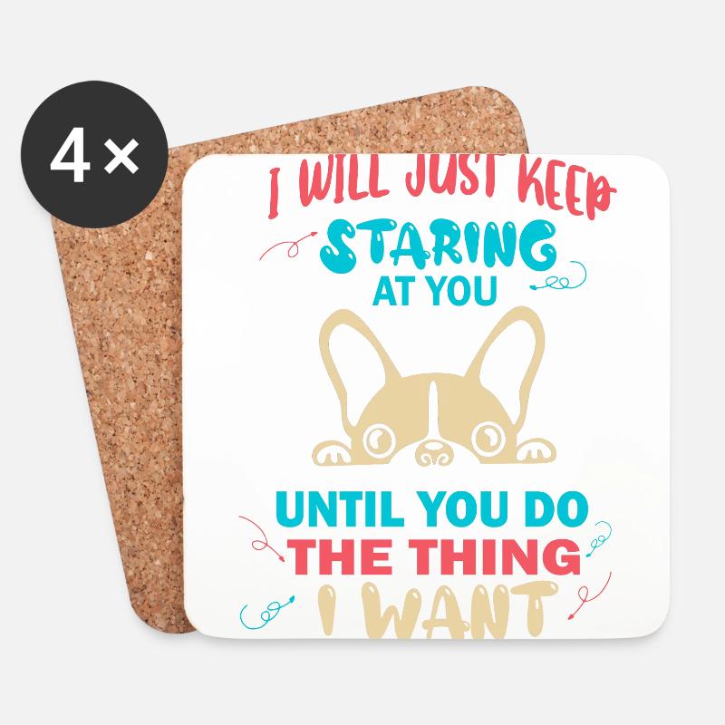 Boston Terrier, Boston Terrier, Boston Terrier - Coasters (set of 4) - white