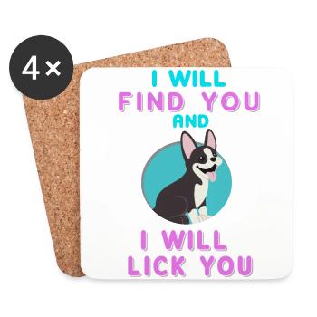 Boston Terrier, Boston Terrier, Boston Terrier - Dessous de verre (lot de 4) - blanc - Devant