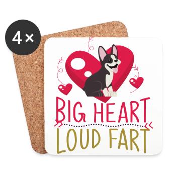 Boston Terrier, Costume Boston Terrier, Boston - Dessous de verre (lot de 4) - blanc - Devant