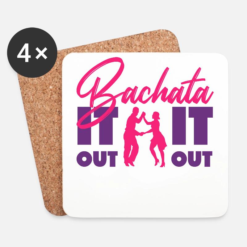 Bachata, Bachata tango, Dominikanisch - Untersetzer (4er-Set) - Weiß