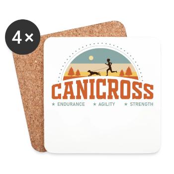 canicross, canicross Pfad, Hunde - Untersetzer (4er-Set) - Weiß - Vorne