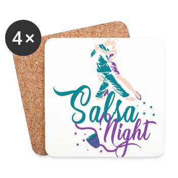 Salsa, Salsa latin, Latein Tanz - Untersetzer (4er-Set) - Weiß - Vorne