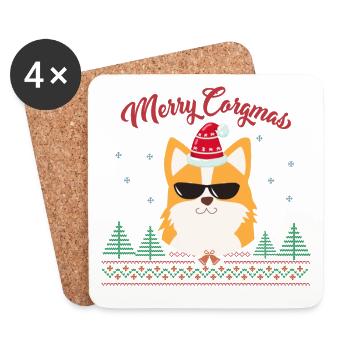 Corgi Weihnachten, Ugly Corgi Weihnachten, - Coasters (set of 4) - white - Front