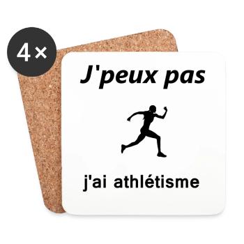 J'peux pas, j'ai athletisme - Dessous de verre (lot de 4) - blanc - Devant