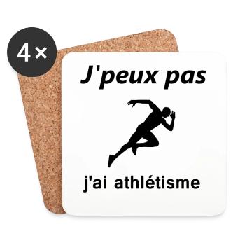 j'peux pas, j'ai athletisme! - Dessous de verre (lot de 4) - blanc - Devant