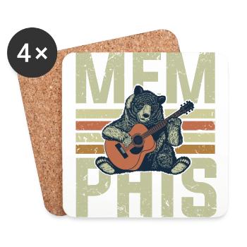 Memphis music, Memphis music loves blues - Coasters (set of 4) - white - Front
