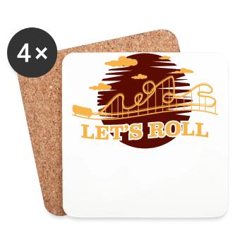 Roller coaster, roller coaster heartbeat, G forces - Coasters (set of 4) - white - Front