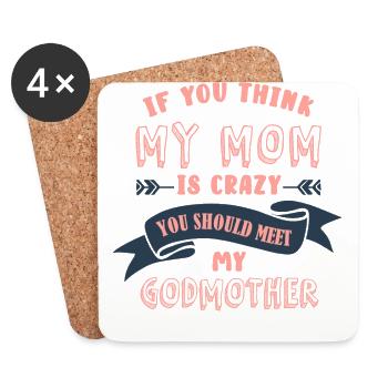 Godmother, betray Godmother, gender reveal party - Coasters (set of 4) - white - Front
