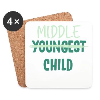 Siblings, youngest siblings, oldest - Coasters (set of 4) - white - Front
