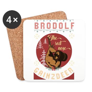 Christmas Gym, Christmas Gym funny christmas - Coasters (set of 4) - white - Front