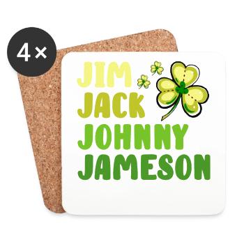 St Patricks Day, St Patricks Day Irish, Paddy, - Coasters (set of 4) - white - Front