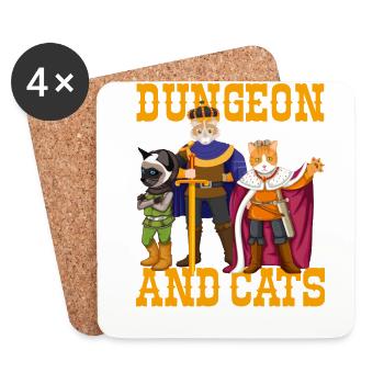 dungeon cats, dungeon cats game, rpg, - Coasters (set of 4) - white - Front
