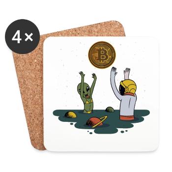 Bitcoins Trader Crypto Asset - Coasters (set of 4) - white - Front