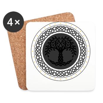 Tree of Life, Tree of Life, Tree, Tree, - Coasters (set of 4) - white - Front