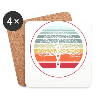 L’arbre de vie, la génétique, la biologie, - Dessous de verre (lot de 4) - blanc - Devant