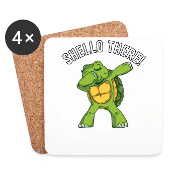 Turtle for Turtle Lover - Coasters (set of 4) - white - Front