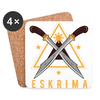 eskrima, eskrima philippinische Kampfkünste, - Untersetzer (4er-Set) - Weiß - Vorne
