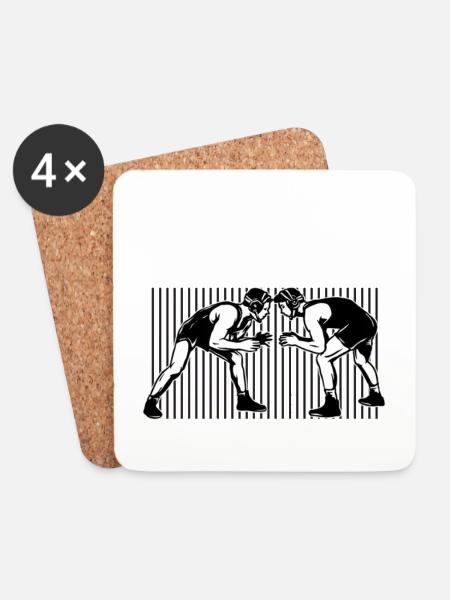 Wrestling, wrestling Greek Roman style, - Coasters (set of 4) - white